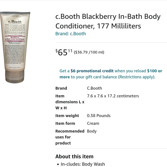 NEW C. Booth Body Conditioner - Picture 3 of 3
